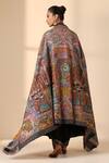 Shop_DUSALA_Multi Color Kalamkari Ulwi Handwoven Border Shawl _at_Aza_Fashions