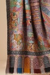 Buy_DUSALA_Multi Color Kalamkari Ulwi Handwoven Border Shawl _Online_at_Aza_Fashions