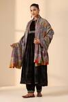 Buy_Dusala_Multi Color Sherly Pashmina Kalamkari Shawl _at_Aza_Fashions