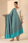 Buy Dusala Blue Aaravi Handwoven Jama Waar Work Shawl at Aza Fashions Buy_Dusala_Blue Aaravi Handwoven Jama Waar Work Shawl _at_Aza_Fashions