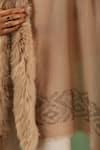 Dusala_Beige Margha Fur Border Embellished Stole_Online_at_Aza_Fashions