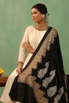 Buy_Dusala_Black Agasti Aari Embroidered Shawl _Online_at_Aza_Fashions