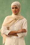 Buy_Dusala_Off White Shahida Plain Shawl _at_Aza_Fashions