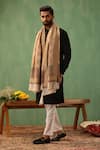 Buy_DUSALA_Beige Woven Tvash Cashmere Kani Stole _at_Aza_Fashions