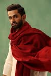 Buy_DUSALA_Red Woven Cohen Solid Stole 