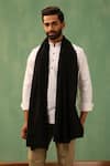 Shop_DUSALA_Black Woven Krish Solid Stole _at_Aza_Fashions