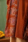 DUSALA_Orange Floral Adya Pashmina Shawl _Online_at_Aza_Fashions