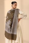 Shop_DUSALA_Brown Sozni Maya Work Handwoven Pashmina Shawl _Online_at_Aza_Fashions