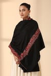 Buy_DUSALA_Black Sozni Nora Pashmina Dorakha Embroidered Shawl _at_Aza_Fashions