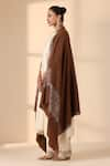 Shop_DUSALA_Brown Sozni Leena Embroidered Pashmina Shawl _Online_at_Aza_Fashions