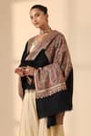 Shop Dusala Black Aish Tila Embroidered Pashmina Shawl at Aza Fashions Shop_Dusala_Black Aish Tila Embroidered Pashmina Shawl _at_Aza_Fashions