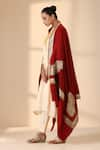 Buy_DUSALA_Maroon Zari Naomi Embroidered Pashmina Shawl _Online_at_Aza_Fashions