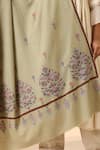 DUSALA_Beige Kalamkari Phul Kaar Kira Embroidered Pashmina Shawl _at_Aza_Fashions