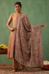 Shop_DUSALA_Multi Color Paisley Floral Zira Cashmere Shawl _at_Aza_Fashions