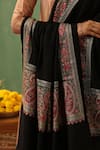 DUSALA_Black Paisley Floral Kairavi Cashmere Shawl _Online_at_Aza_Fashions