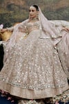 Buy_Itrh_Pink Organza Embroidered Rang De Gulaab Floral Mirrorwork Bridal Lehenga Set _Online_at_Aza_Fashions