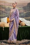 Itrh_Purple Blouse Lampi Embroidered Patti Krishna Leela Saree With _Online_at_Aza_Fashions