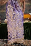 Buy_Itrh_Purple Blouse Lampi Embroidered Patti Krishna Leela Saree With _Online_at_Aza_Fashions