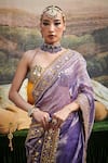 Shop_Itrh_Purple Blouse Lampi Embroidered Patti Krishna Leela Saree With _Online_at_Aza_Fashions