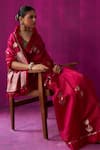 Buy_FIVE POINT FIVE_Magenta Soft Silk Padmini Jaal Detailed Pallu Saree With Running Blouse Piece _Online_at_Aza_Fashions