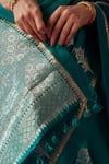 Buy_FIVE POINT FIVE_Green Soft Silk Woven Geometric Madhavi Floral Saree With Running Blouse Piece _Online_at_Aza_Fashions