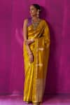 FIVE POINT FIVE_Yellow Soft Silk Madhavi Jaal Detailed Pallu Saree With Running Blouse Piece _Online_at_Aza_Fashions