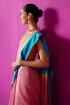 Buy_FIVE POINT FIVE_Pink Maheshwari Woven Stripe Indira Detailed Saree With Running Blouse Piece _Online_at_Aza_Fashions