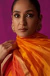 Buy_FIVE POINT FIVE_Orange Maheshwari Woven Uma Contrast Border Saree With Running Blouse Piece _Online_at_Aza_Fashions