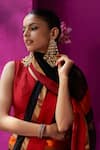 FIVE POINT FIVE_Black Maheshwari Woven Resham Mohini Hem Saree With Running Blouse Piece _at_Aza_Fashions