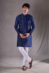 Buy_Arihant Rai Sinha_Blue , Satin, Chanderi Cut Cutdana Placement Embroidered Kurta Set _at_Aza_Fashions
