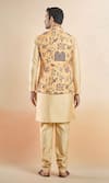 Shop_Aryavir Malhotra_Yellow Jacquard Woven Garden Nehru Jacket _at_Aza_Fashions