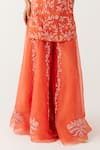 Shop_Devnaagri_Orange Silk Satin Embroidery Dori V Neck Kurta Set _Online_at_Aza_Fashions