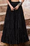 Buy_Chamee and Palak_Black Georgette Embroidered Sequin Square August Lehenga Set _Online_at_Aza_Fashions