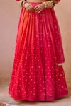 Buy_Chamee and Palak_Pink Georgette Embroidered Zardosi Sweetheart Aries Ombre Lehenga Set _Online_at_Aza_Fashions