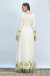 Shop_Priyanka Jain_Ivory Italian Crepe Embroidered Floral V Neck Placement Anarkali Set _at_Aza_Fashions