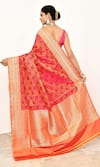 Shop_Naaritva India_Orange Katan Handwoven Gul Kadhua Jaal Saree With Running Blouse _at_Aza_Fashions