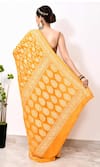 Shop_Naaritva India_Yellow Chiffon Handwoven Bahara Saree With Running Blouse _at_Aza_Fashions