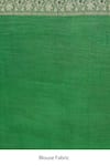 Naaritva India_Green Monga Silk Woven Zari Floral Jaal Saree With Running Blouse Piece _Online_at_Aza_Fashions