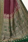 Shop_Naaritva India_Wine Handloom Cotton Woven Zari Floral Saree With Running Blouse Piece _Online_at_Aza_Fashions