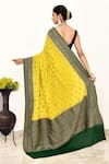 Shop_Naaritva India_Yellow Handloom Cotton Woven Zari Animal Butti Saree With Running Blouse Piece _at_Aza_Fashions