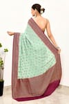 Shop_Naaritva India_Green Handloom Cotton Woven Zari Animal Pattern Saree With Running Blouse Piece _at_Aza_Fashions