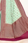 Shop_Naaritva India_Green Handloom Cotton Woven Zari Animal Pattern Saree With Running Blouse Piece _Online_at_Aza_Fashions