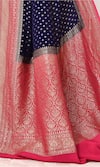 Buy_Naaritva India_Wine Handloom Cotton Woven Floral Broad Border Saree With Running Blouse Piece _Online_at_Aza_Fashions