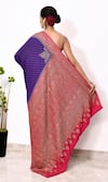 Shop_Naaritva India_Purple Handloom Cotton Woven Zari Animal Border Saree With Running Blouse Piece _at_Aza_Fashions