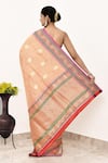 Shop_Naaritva India_Gold Tissue Embroidery Floral Border Woven Banarasi Saree With Running Blouse _at_Aza_Fashions