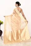 Shop_Naaritva India_Gold Tissue Embroidery Floral Butta Woven Banarasi Saree With Running Blouse _at_Aza_Fashions
