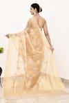 Shop_Naaritva India_Gold Pure Tissue Handwoven Flower Saree With Running Blouse _at_Aza_Fashions