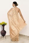 Shop_Naaritva India_Gold Pure Tissue Handwoven Tear Drop Floral Buti Saree With Running Blouse _at_Aza_Fashions