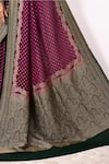 Buy_Naaritva India_Wine Handloom Cotton Handwoven Bandhani Saree With Running Blouse _Online_at_Aza_Fashions