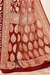 Shop_Naaritva India_Red Handloom Cotton Handwoven Floral Bloom Pattern Saree With Running Blouse _Online_at_Aza_Fashions